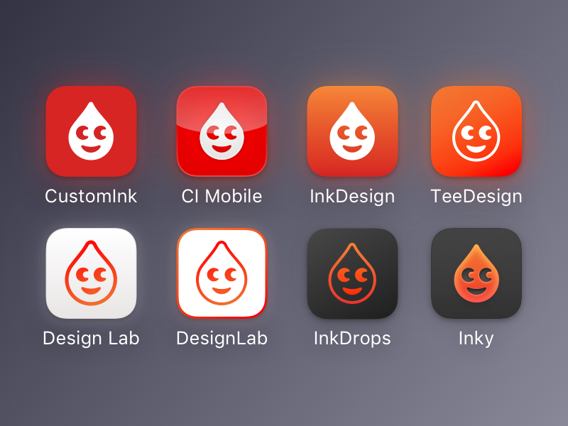 CustomInk Icon Exploration apple icons ios icons diffuse shadow skeuomorphism drop ink mobile icons ios