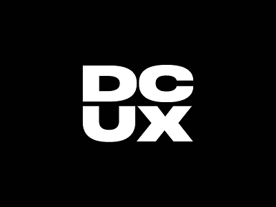 DCUX acronym avatar brutalism community dc dcux druk ux wordmark