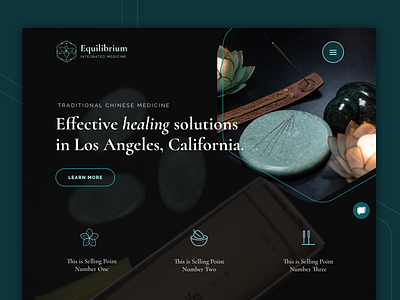 Homepage Design for Equilibrium Integrated Medicine design typography ux web