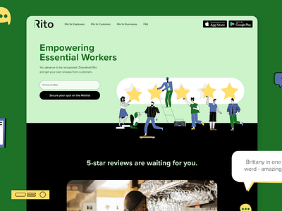 Custom Website for Review App branding design illustration ux vector web