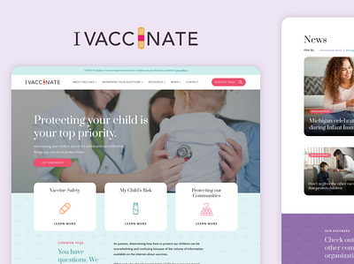 Custom Website Design for Online Vaccination Resource branding design graphic design illustration ui ux web wordpress