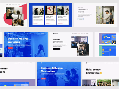 Shiftseven - Website blue landing startup typography ui ux video web website