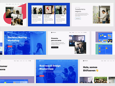 Shiftseven - Website blue landing startup typography ui ux video web website