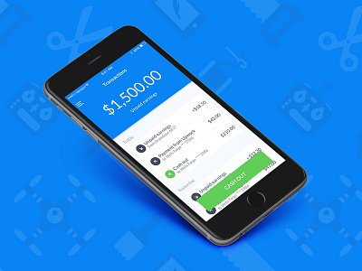 Qwil - Transactions screen app blue ios money startup