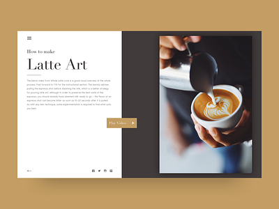 Latte Art coffee editorial landing typography ui ux