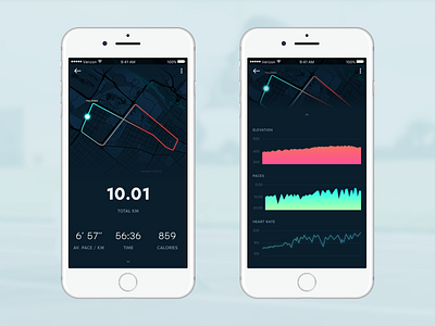 Garmin Connect app concept analytics app dark iphone running sports tracking