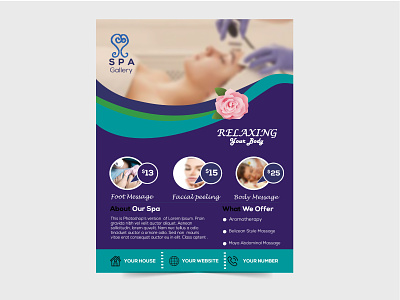 STYLISH SPA FLYER DESIGN beuty branding concept design flyer illustration simple space special stylish typography vector