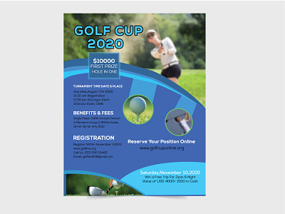 uniq stylish golf flyer design