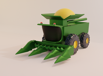 Crop Machine 3d 3d art 3d modeling agro crop farm green machine model yellow