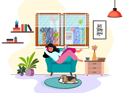 VECTOR ART LIVING ROOM illustration illustration art illustrator living room quarantine vector illustration vectorart