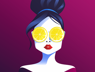 Vitamin C Series: Lemon design flat fruit illustration illustrator lemon quarantine vector woman