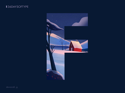 36 Days of type : F 36daysoftype design graphic design illustration illustrator landscape snow typography vector illustration