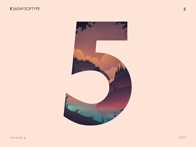 36 Days of Type: 5 36daysoftype design graphic design illustration lake landscape mountain scenery typography vector illustration