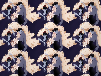 The Wolf and the Dancer dancer design graphic design illustration pattern tessellation vector illustration wolf