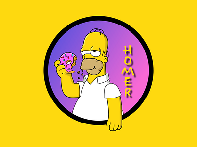 Homer Simpson adobe artwork character design design digitalart donut illustration illustrator photoshop quarantine simpsons weed