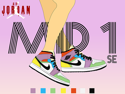 Air Jordan's Women collection!! #1 adobe art artwork branding design digitalart illustration illustrator photoshop quarantine sneakers