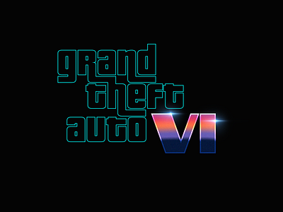 GTA VI game grand theft auto gta logo miami neon retro retrowave
