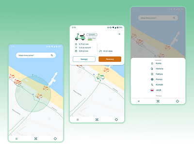Rent zero emission scooter android app junior designer mobile app mobile ui redesign scooter sharing economy