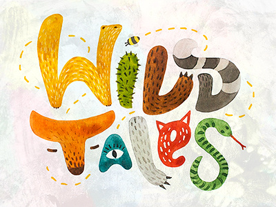 Wild Tales animal lettering watercolor wild звери леттеринг
