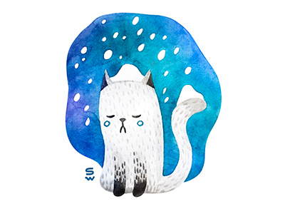 Winter Cat cat illustration watercolor winter