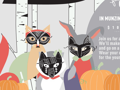 Animals In Masks animals colors fun halloween illustration
