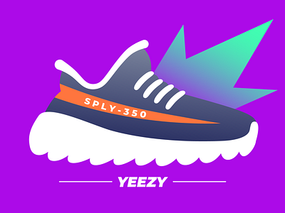 Yeezy art boot dribbble flat flat design gradient illustration illustrator new purple sneak sneakers vector yeezy