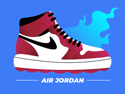Air Jordan 1 air jordan air jordan 1 blue boot dribbble flat flat design illustration illustrator jordan new nike red sneak sneakers vector