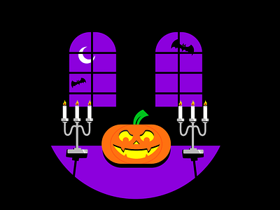 Halloween Pumpkin black clean dribbble flat flat design halloween happyhalloween horror illustration illustrator new pumpkin purple scary vector