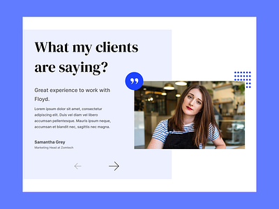 Testimonial Section brand identity branding design dribbble layout exploration layoutdesign testimonial testimonials typography ui uidesign ux webdesign