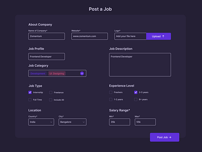 Job Posting UI Design