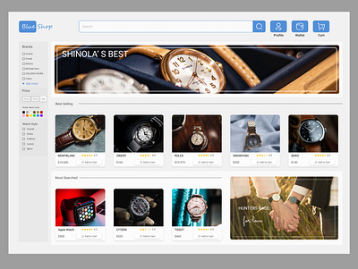 Ecommerce Web Design ecommerce figma graphic design minimal ux watch web design