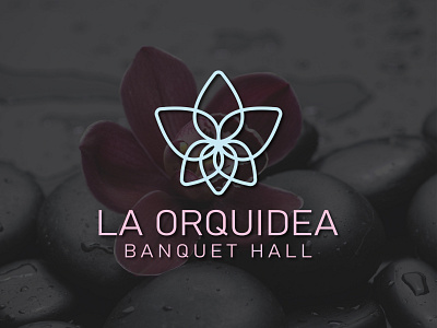 La Orquidea logo design art branding design flat illustration illustrator logo minimal typography vector