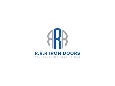 RRR iron doors branding circle logo design door logo flat illustration illustrator inspirational iron logo minimal premium logo professional logo r logo typography unique logo