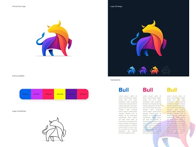 Bull logo design animal brand brand design brand development brand identity branding branding design bull design designer flat goldenratio illustrator logo logodesign logos logosketch logotype minimal vector