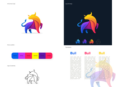 Bull logo design animal brand brand design brand development brand identity branding branding design bull design designer flat goldenratio illustrator logo logodesign logos logosketch logotype minimal vector