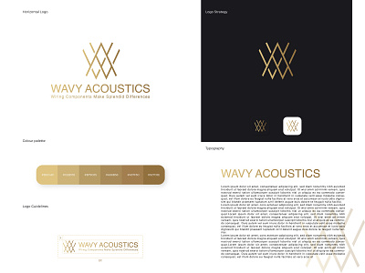 Wavy Acoustics Logo Design app brand brand design brand identity branding branding design design flat gold logo icon illustration illustrator logo logo design logodesign logos logotype luxury logo minimal vector