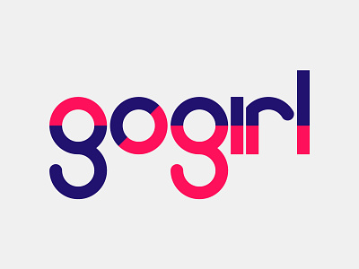 Go Girl blue geometric design girl go girl logo pink simple logo design woman woman illustration