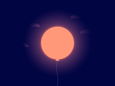 The greatest balloon blue illustration light night orange shy sky sun