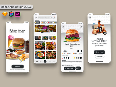 Food Delivery Mobile App UI UX Design.