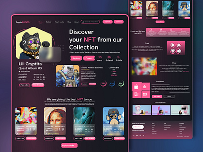 Crypto POTATO NFT - Marketplace Landing Page UI UX Design.