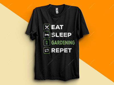 EAT SLEEP GARDENING REPET T-SHIRT DESIGN amazon art branding clothing design fashion funny t shirt garden gardening gardening t shirt gardening t shirt design halloween t shirt shirt shirts teeshirts typography ui vector