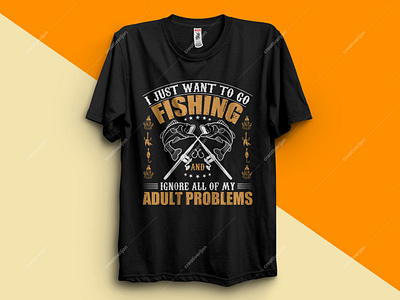 I JUST WANT TO GO FISHING T-SHIRT DESIGN