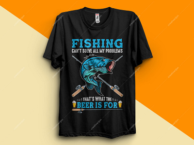 FISHING CAN'T SOLVE ALL MY PROBLEMS T-SHIRT DESIG art branding clothing design fashion fishing fishing logo fishing rod fishing t shirt fishing t shirt design funny t shirt hoodies shirts teeshirts typography