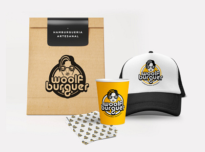 Visual identity for Woolf Burguer brand identity branding design graphicdesign identity identity branding illustration logo packaging packaging design vector visual identity