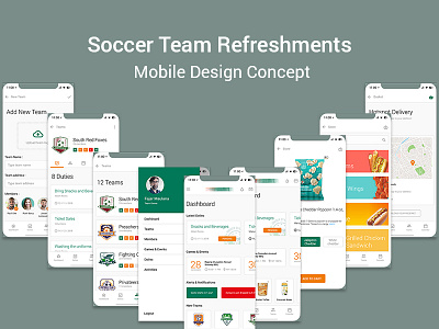 Soccer Team Refreshments Mobile Design Concept app design design concept mobile mobile app photoshop refreshment soccer soccer app team ui ux