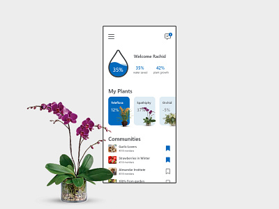 Water Sensor Mobile App app green mobile plant ui ux