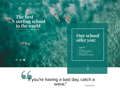 School of surf Landing page