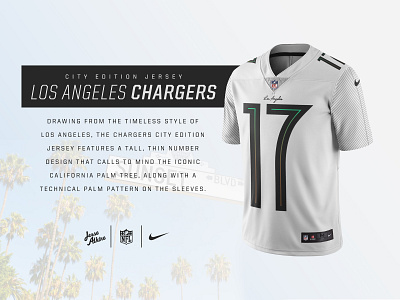 NFL City Edition jersey - LA Chargers chargers design football jersey la los angeles nfl nike palm tree sports typography uniform