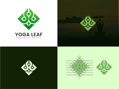 YOGA LEAF adobe balance branding design clothing creative design fashion geomatric grid health illustration lifestyle logo logo branding logo inspiration logo mark safety yoga yoga inspiration
