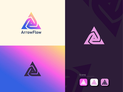 ArrowFlow branding branding design business circle creative design development geomatric global illustration logo logo inspiration logo mark logodesign marketing promotion rotation triangle ui vector